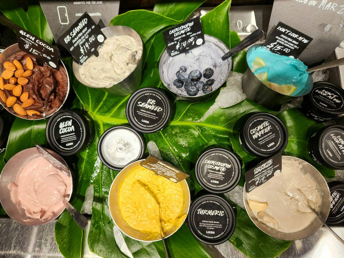 DIY cilantro face mask application process